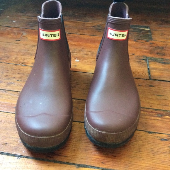 Mens Hunter Brown Short Chelsea Rain 